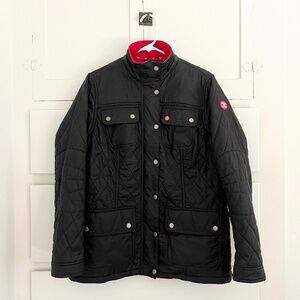 Barbour Women's South Shields Quilted Fleece Lined Jacket in Black Size 12